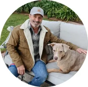 Kevin Urquhart and his dog Levi